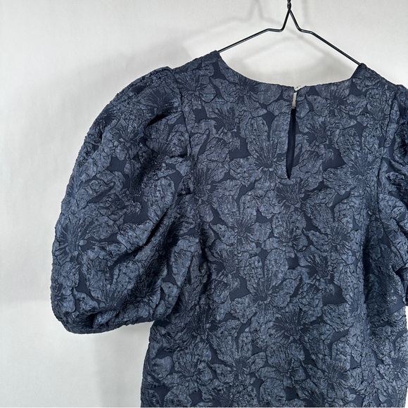Endless Rose Floral Jacquard Puff Sleeve Top | Size Small - Picture 7 of 10